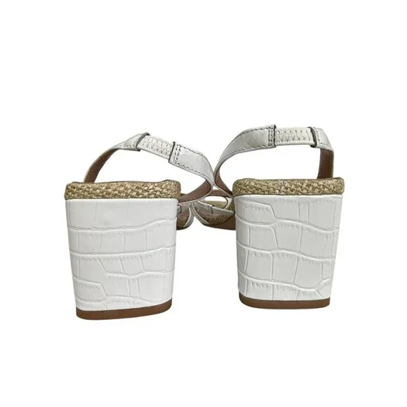 Zac Posen Sammy Leather & woven material women's strappy heeled sandals sz 6.5 - Picture 5 of 9